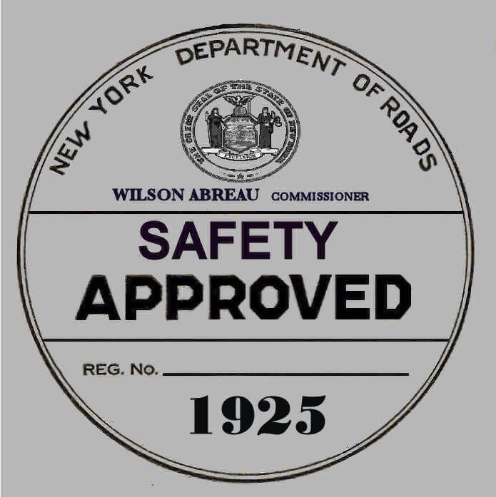 (image for) 1925 New York Safety Check Inspection